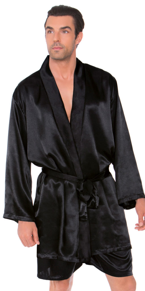 satin robe with matching sash mens's sexy loungewear