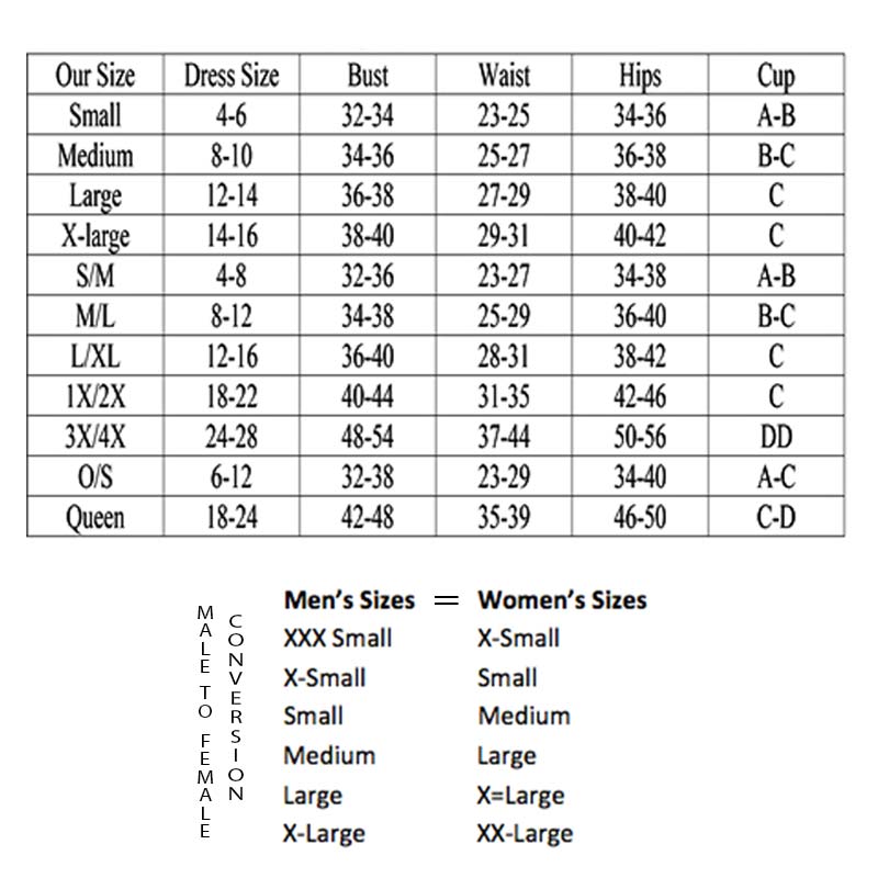 bewicked size chart