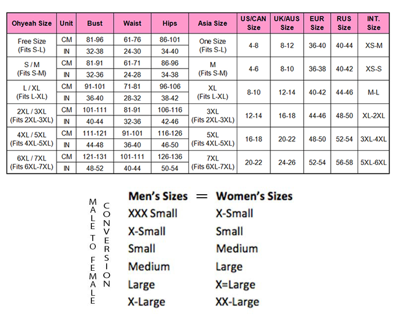 Bralette Size Chart