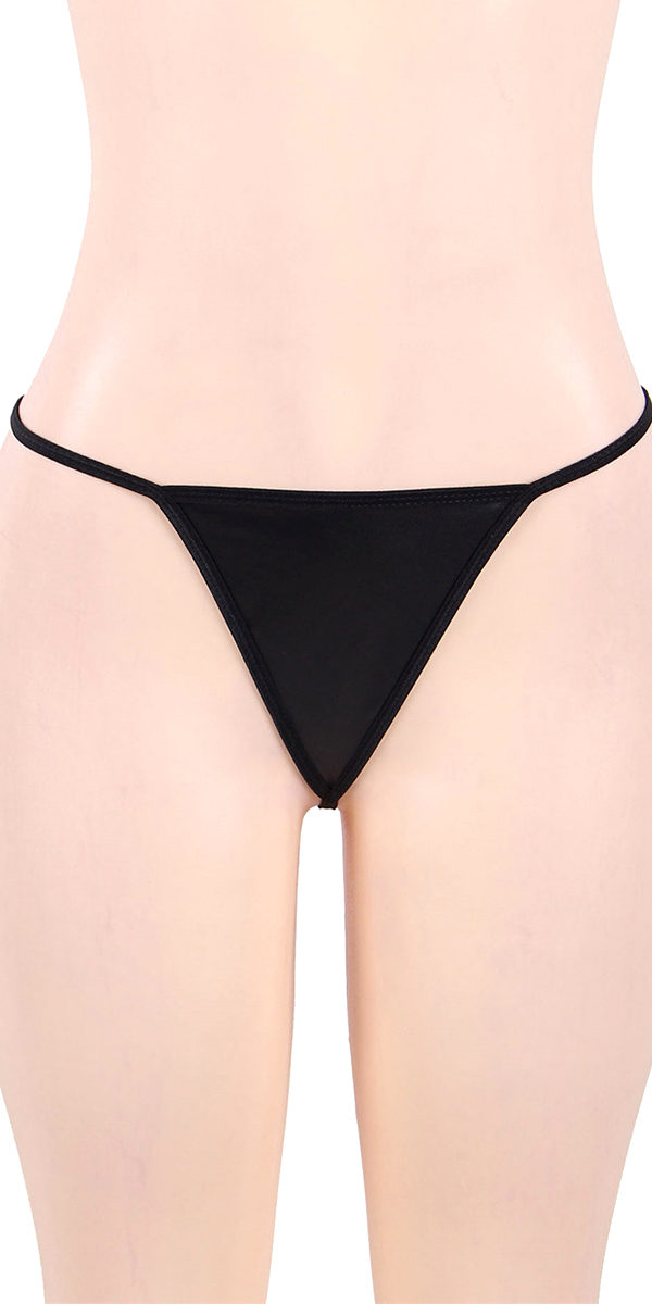 Plus Size Black Leather G-String Sexy Women's Lingerie