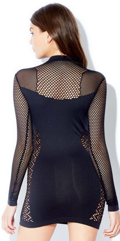 black chemise with laser cut-out panels sexy women's lingerie