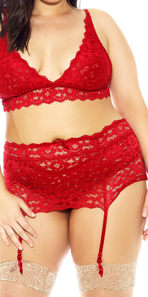 plus size lace garter belt sexy women's lingerie curvy