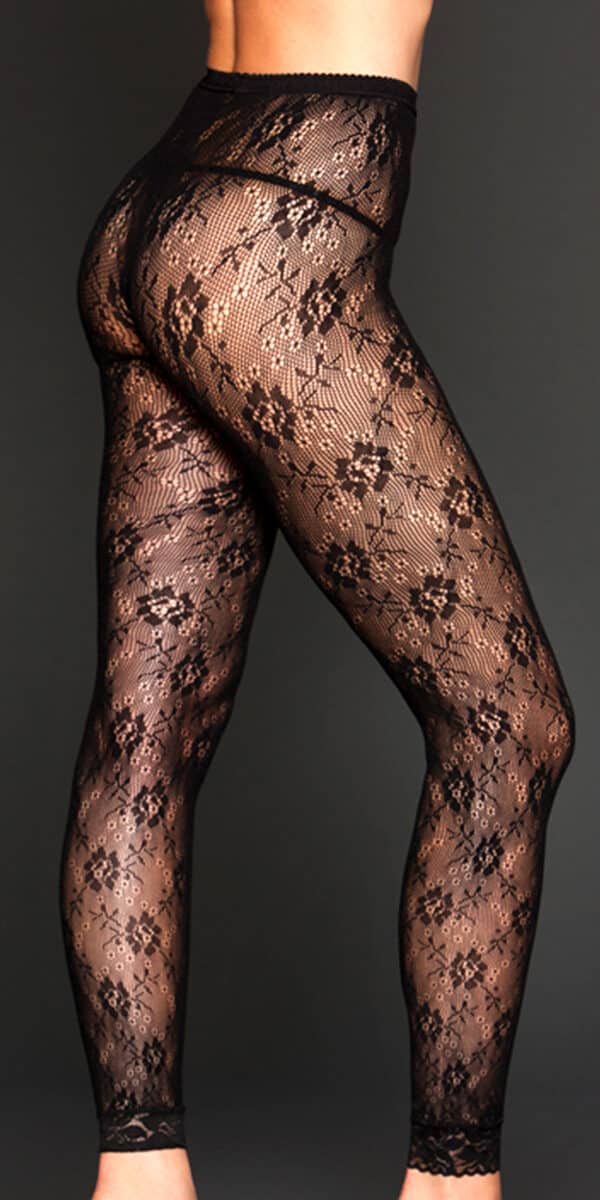 black floral lace leggings sexy women's hosiery