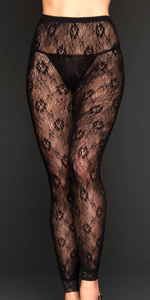 black floral lace leggings sexy women's hosiery