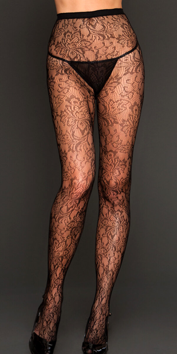 black gardenia lace pantyhose sexy women's hosiery