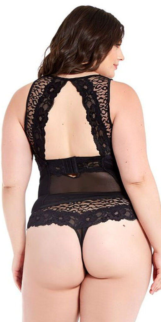 plus size black leopard lace mesh bustier set sexy women's lingerie curvy