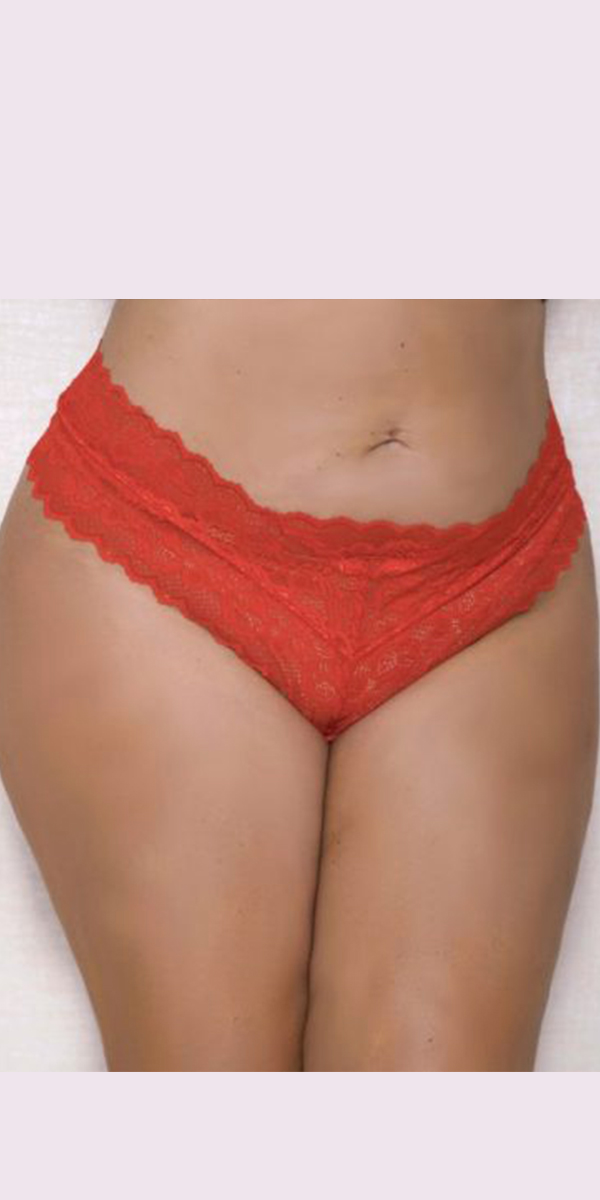 plus size lace panty with pearl string sexy women's underwear curvy