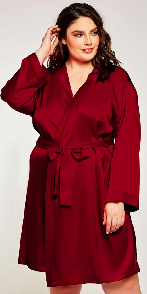 Plus Size Satin Robe With Long Sleeves Sexy Women S Loungewear