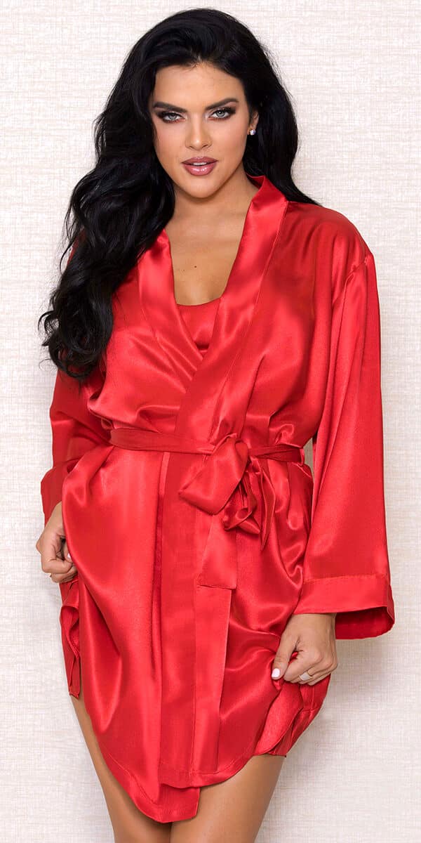 satin robe with long sleeves sexy women's loungewear